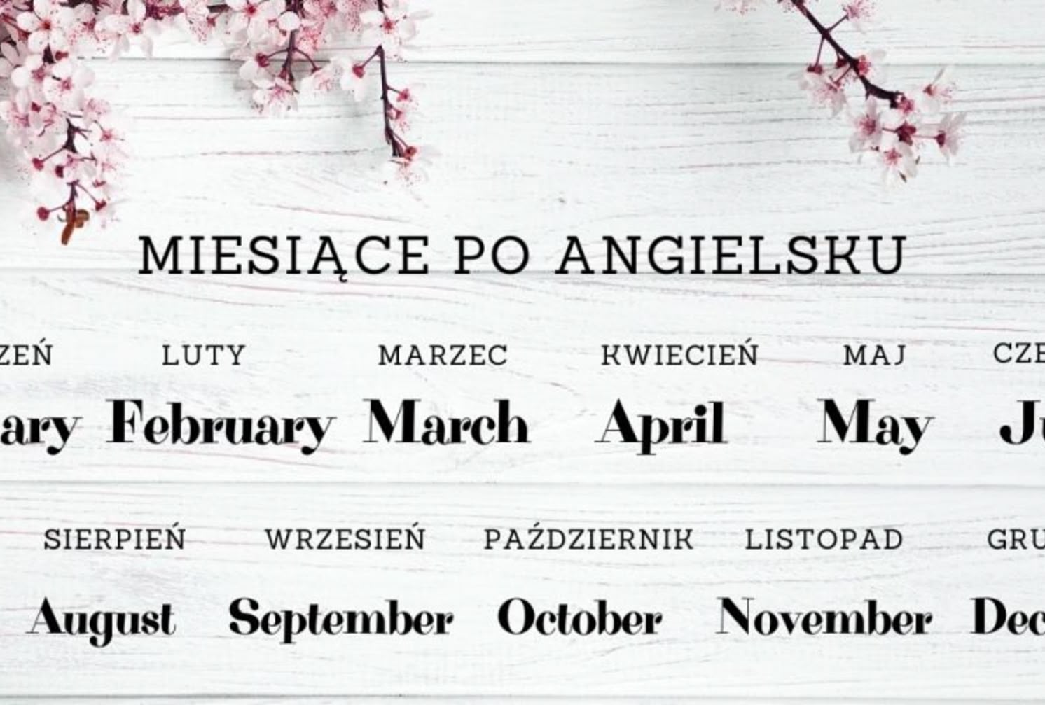 Miesiące po angielsku